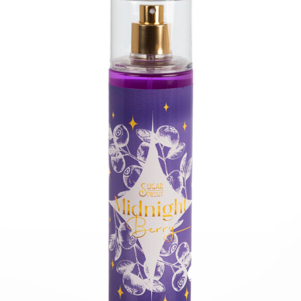 SUGAR SPROUT "Midnight Berry" Women's Body Mist / Body Splash (250 ml) – Mysterious & Warm Scent with Pomegranate and Musk – For Enchanting Nighttime Allure